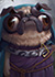 Cute pug wizard in jungle temple ruins