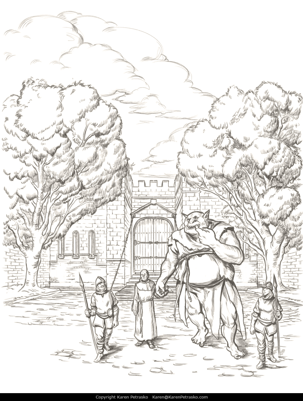Ogre monastery D&D interior art for Spectacular Settlements by Nord Games